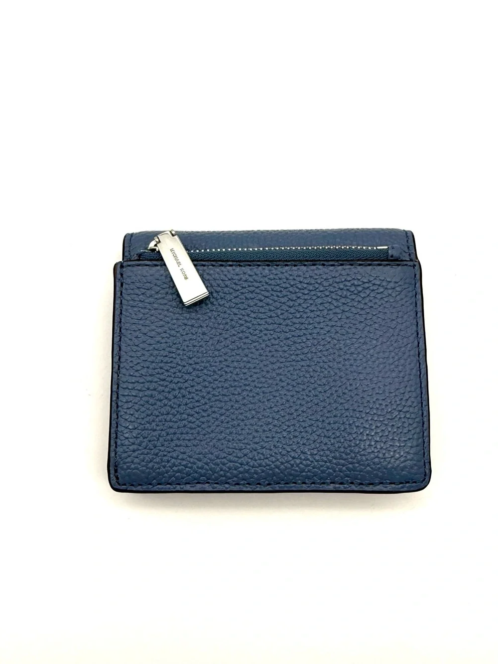 Michael Kors Jet Set Pebble Leather Wallet Blue Two Tone